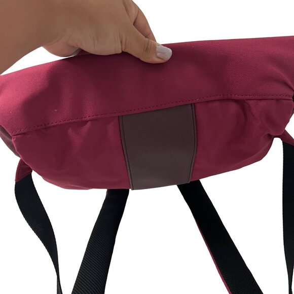 Ted Baker Burgundy Floral Leather Trim Inner Tablet Holder Tech Backpack OS